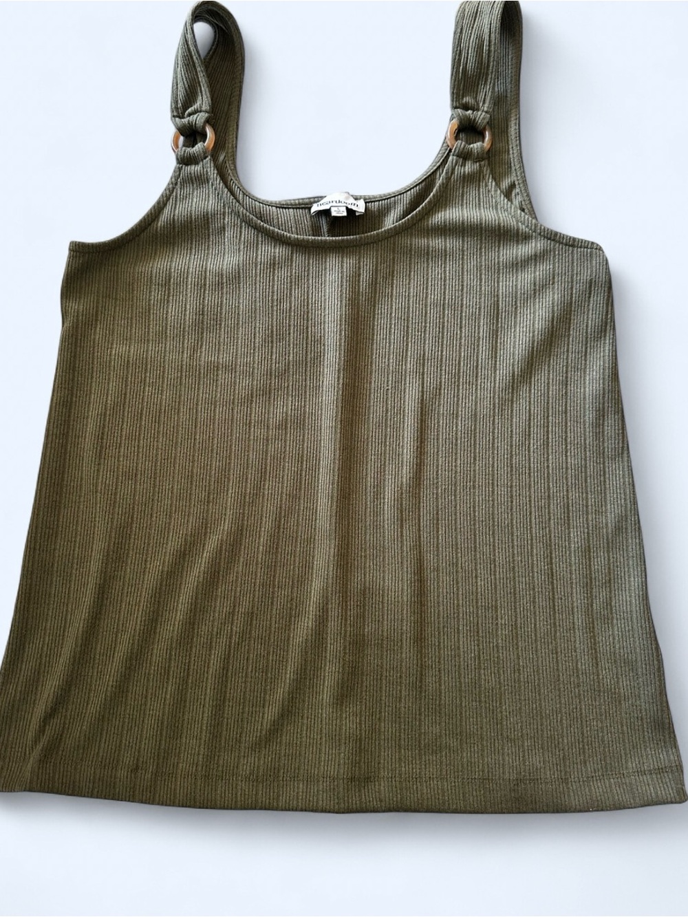 Heartloom Olive green ribbed tank top Size L